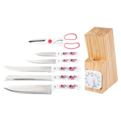 Messerblöcke|Die moderne Hausfrau Messerblock „Rosen“, 7-teilig