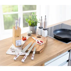 Messerblöcke|Die moderne Hausfrau Messerblock „Rosen“, 7-teilig