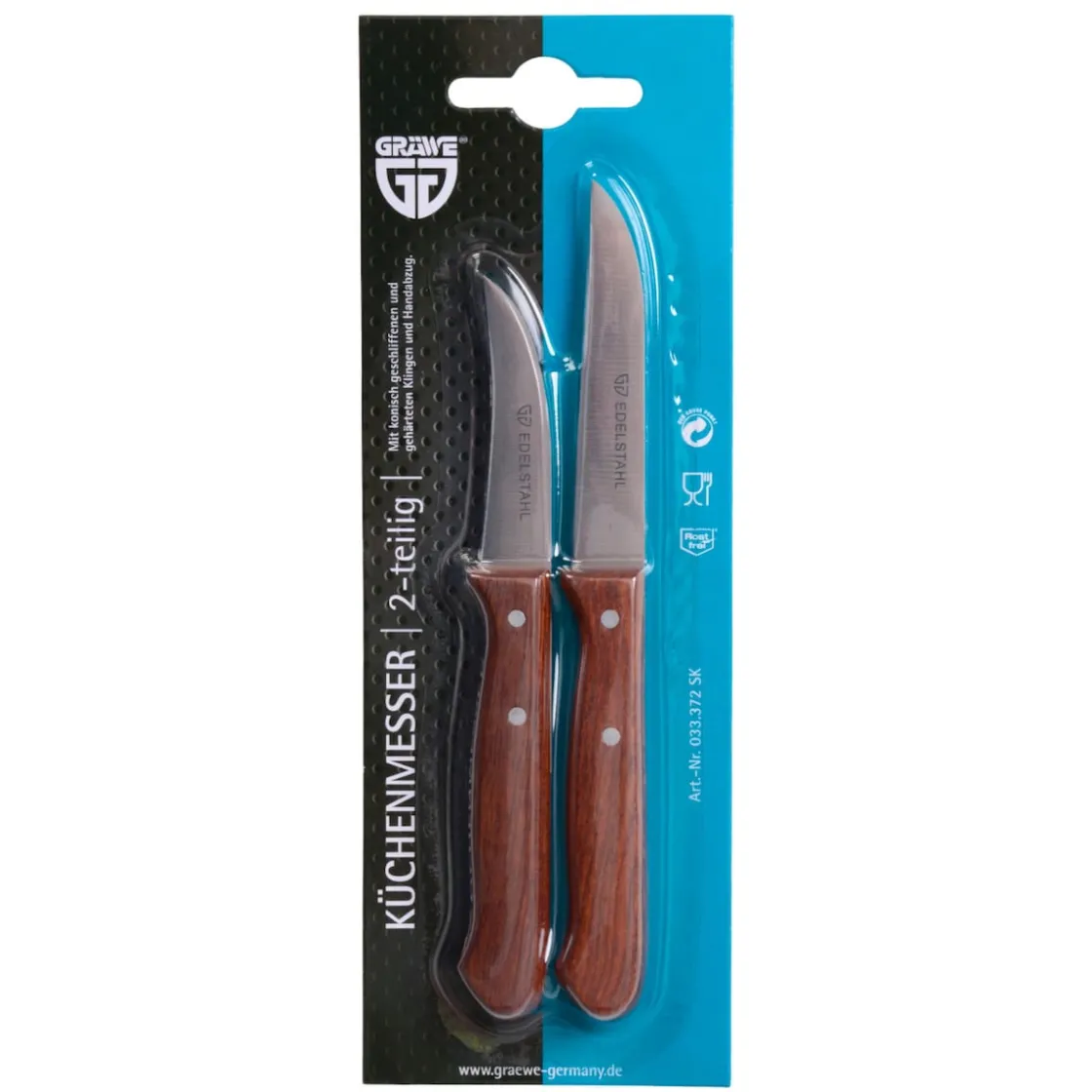 Koch- & Küchenmesser|Die moderne Hausfrau Messerset 2-tlg mit Holzgriff Wibschla 33
