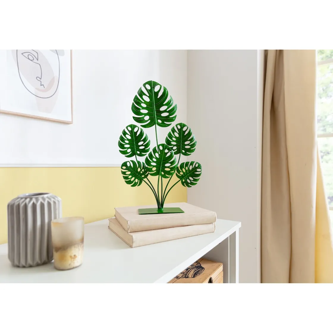 Kunstpflanzen|Die moderne Hausfrau Metall-Deko-Pflanze „Monstera