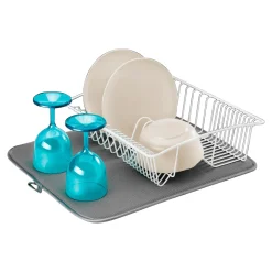 Spülbeckeneinlagen|Die moderne Hausfrau Microfaser Abtropfmatte "Softex" grau