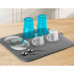 Spülbeckeneinlagen|Die moderne Hausfrau Microfaser Abtropfmatte "Softex" grau