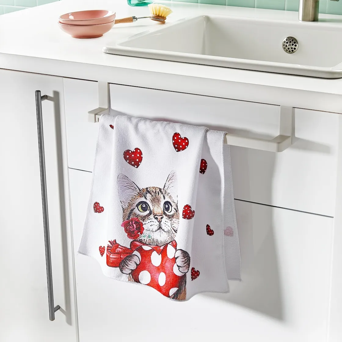 Geschirrtücher|Geschirrtücher|Die moderne Hausfrau Mikrofaser-Geschirrtuch „Kater Max“