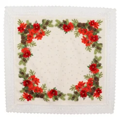 Weihnachtsdekoration·Weihnachtstischdecken|Tischdecken & -Läufer·Tischdecken|Die moderne Hausfrau Mitteldecke „Amaryllis“, 85x85 cm