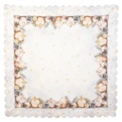 Weihnachtsdekoration·Weihnachtstischdecken|Tischdecken & -Läufer·Tischdecken|Die moderne Hausfrau Mitteldecke „Festtagskugeln“, 85x85 cm