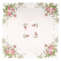 Tischdecken & -Läufer·Tischdecken|Die moderne Hausfrau Mitteldecke „Rose mit Spitze“, 85x85 cm