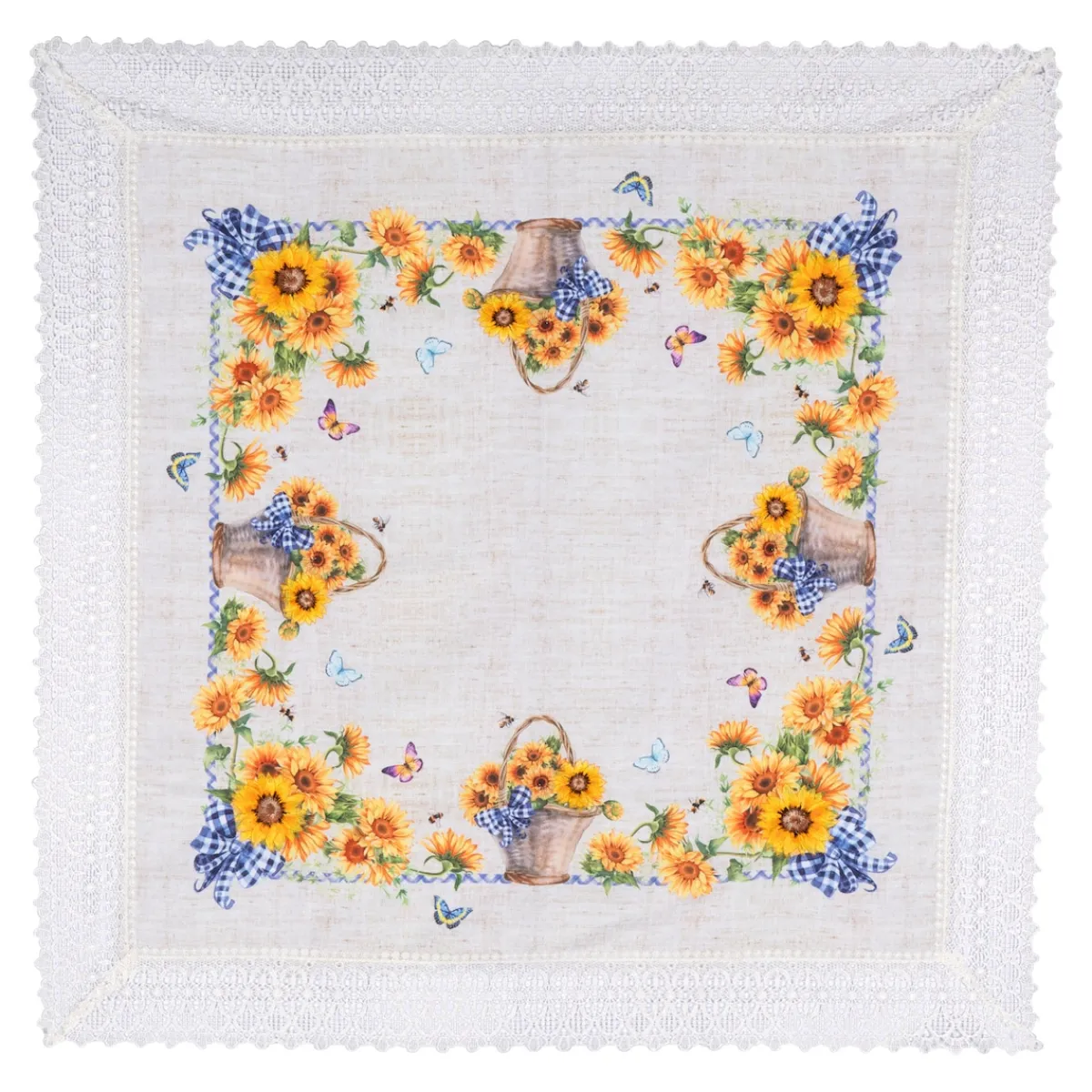 Die moderne Hausfrau Mitteldecke „Sonnenblume“, 85x85 cm