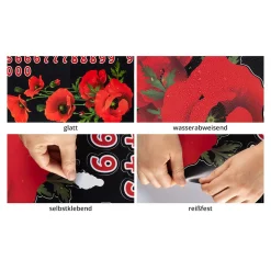 Mülleimer|Mülleimer|Die moderne Hausfrau Mülltonnen-Aufkleber Mohnblumen