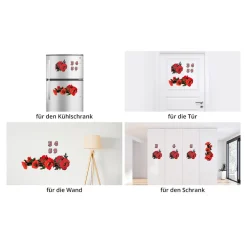 Mülleimer|Mülleimer|Die moderne Hausfrau Mülltonnen-Aufkleber Mohnblumen