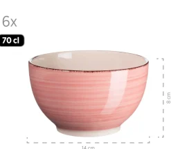 Schalen & Schüsseln|Die moderne Hausfrau Müslischalen-Set, Steingut LUMACA Koralle