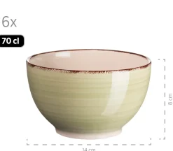 Schalen & Schüsseln|Die moderne Hausfrau Müslischalen-Set, Steingut LUMACA Olivgrün