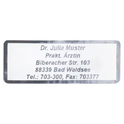 Bürobedarf|Die moderne Hausfrau Namensaufkleber "Schrifttyp B" silber