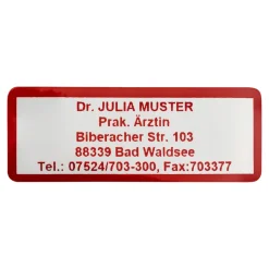 Bürobedarf|Die moderne Hausfrau Namensaufkleber "Schrifttyp A" rot