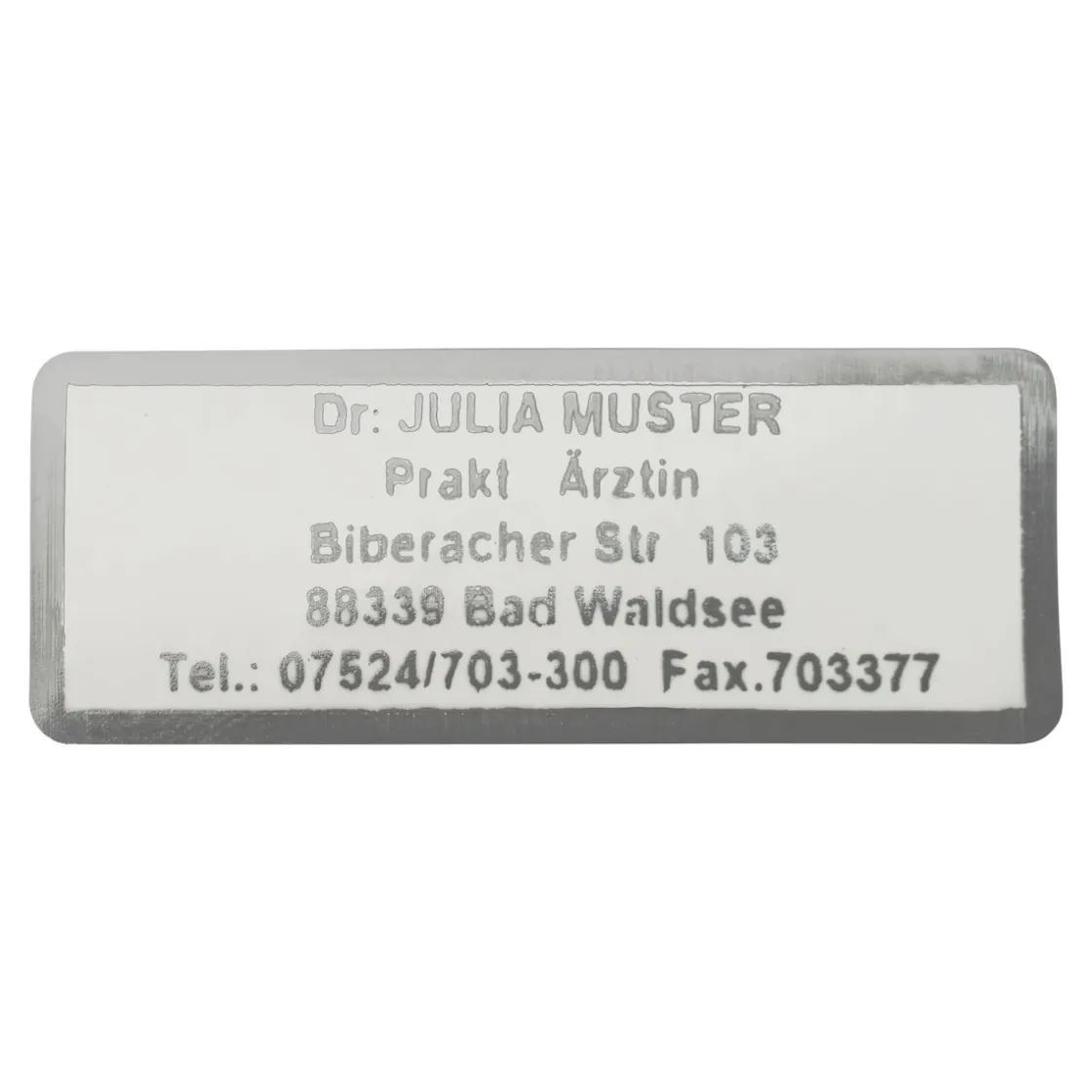 Bürobedarf|Die moderne Hausfrau Namensaufkleber "Schrifttyp A" silber