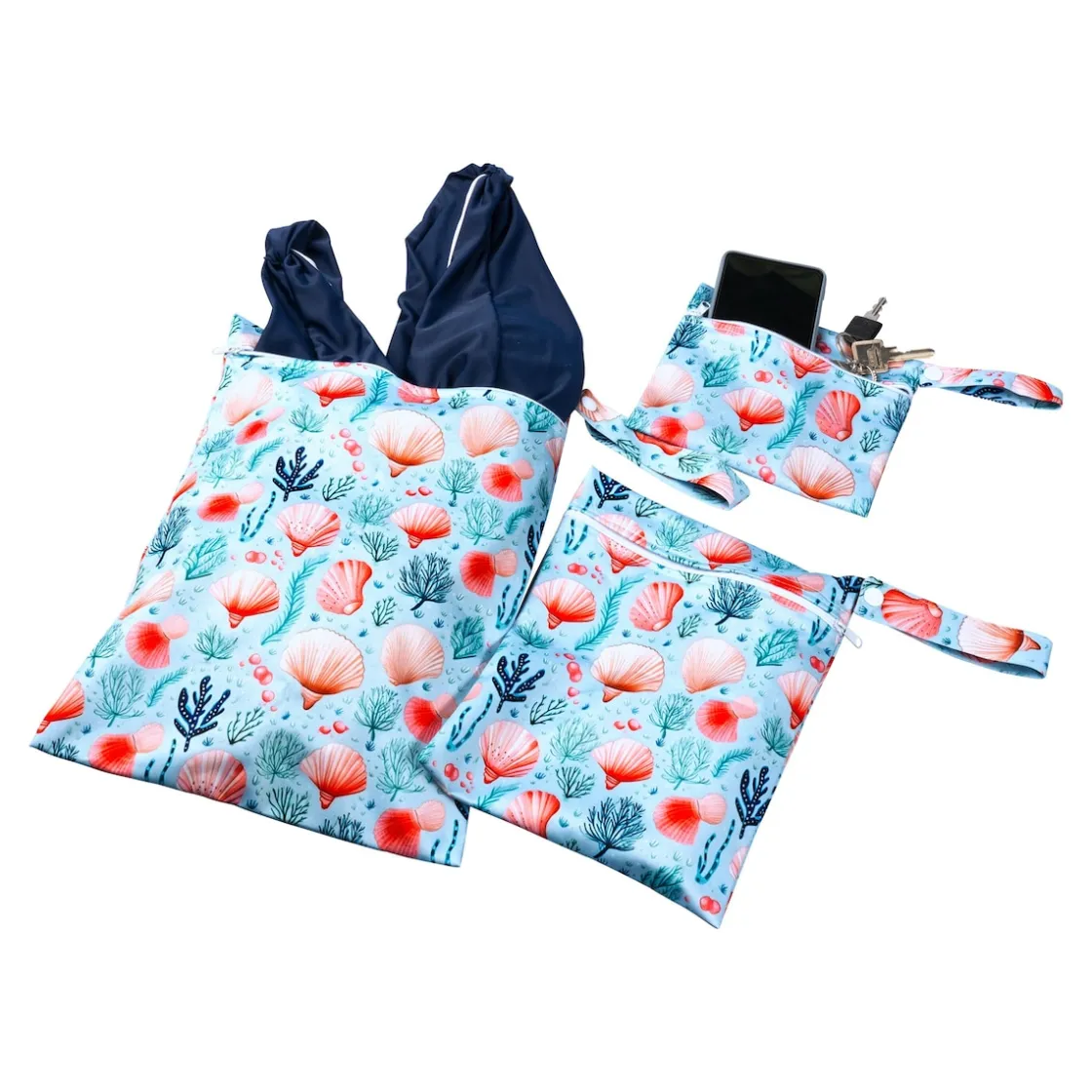 Taschen|Die moderne Hausfrau Nassbeutel-Set "Muschel", 3-teilig