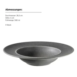 Geschirrsets|Die moderne Hausfrau Pastateller Set, Steinzeug Unico Grau