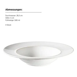 Geschirrsets|Die moderne Hausfrau Pastateller Set, Steinzeug Unico Weiß