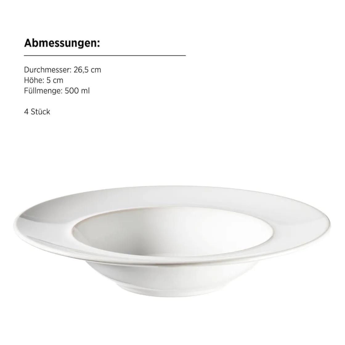 Geschirrsets|Die moderne Hausfrau Pastateller Set, Steinzeug Unico Weiß