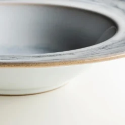 Teller|Die moderne Hausfrau Pastateller-Set, Steinzeug TIEFER SEE Grau / Weiß