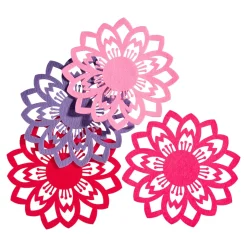 Pfannenschoner|Hobbyköche|Die moderne Hausfrau Pfannenschoner, Untersetzer Filzblüten "Fleur", 4 Stück