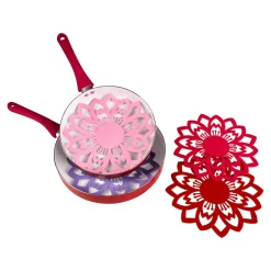 Pfannenschoner|Hobbyköche|Die moderne Hausfrau Pfannenschoner, Untersetzer Filzblüten "Fleur", 4 Stück