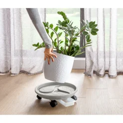 Gewächshäuser & Aufzuchthilfen|Die moderne Hausfrau Pflanzenroller mit Auffangfach