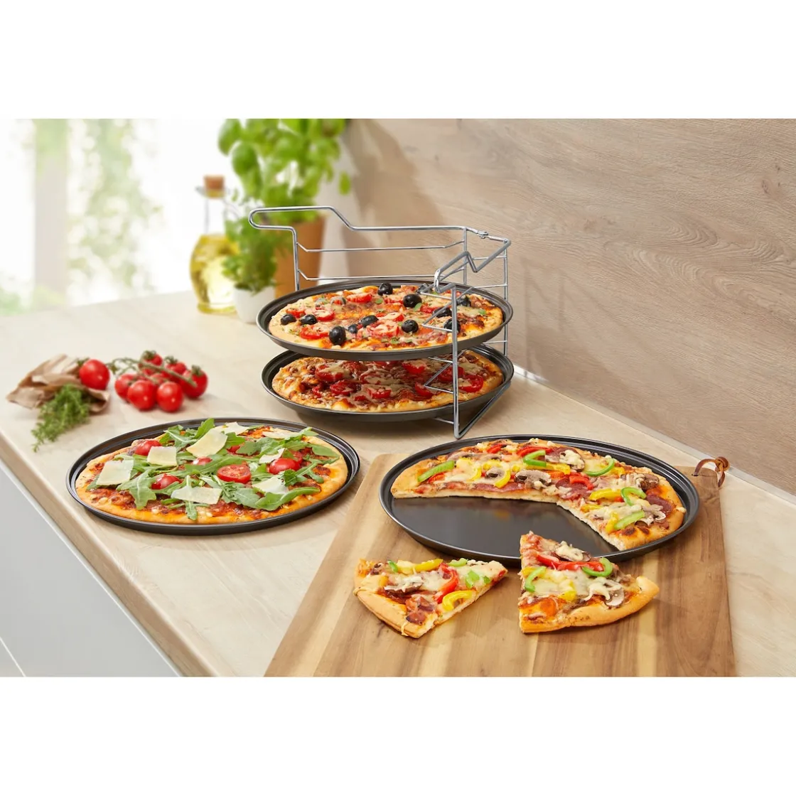 Backbleche & Grillkörbe|Ofenroste & Grillkörbe|Die moderne Hausfrau Pizza-Back-Set