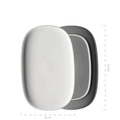 Servierzubehör|Die moderne Hausfrau Plattenset, Keramik Isora Grau