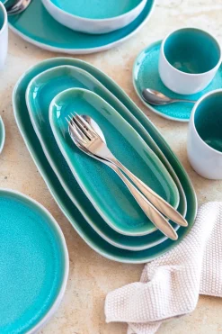 Servierzubehör|Die moderne Hausfrau Plattenset, Steinzeug Elea Hellgrün