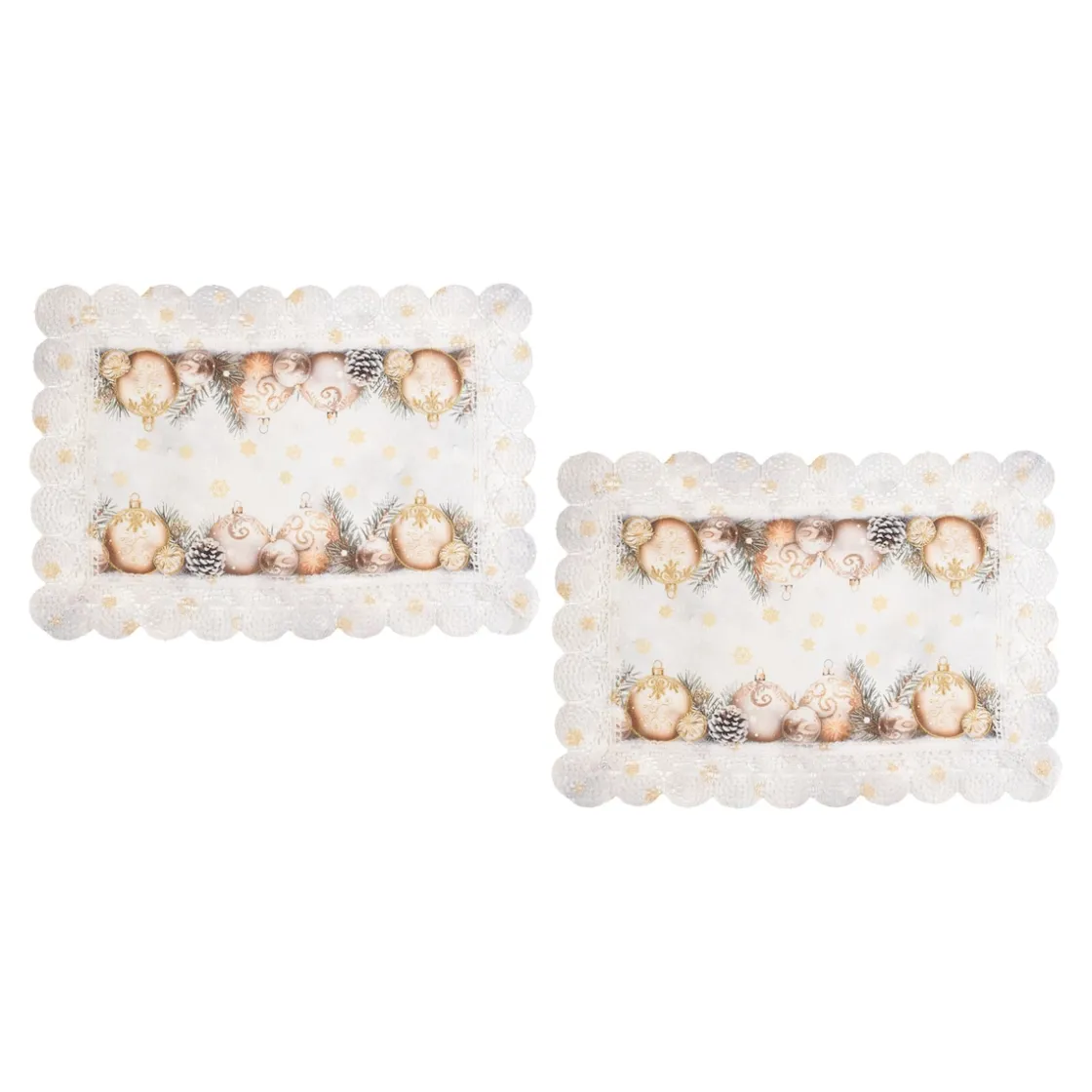 Platzsets|Die moderne Hausfrau Platzset „Festtagskugeln“, 2 Stück