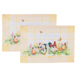Osterdekoration|Platzsets|Die moderne Hausfrau Platzset „Hühner“, 2 Stück