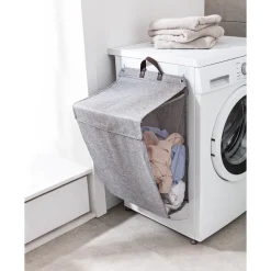 Wäschesammler|Badaccessoires ·Wäschesammler|Die moderne Hausfrau Platzspar-Wäschesammler + Gratis 2 Klebehaken