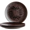 Teller|Die moderne Hausfrau Platzteller-Set, Keramik Metallic Bronze