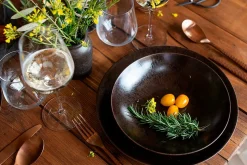 Teller|Die moderne Hausfrau Platzteller-Set, Keramik Metallic Bronze