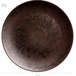 Teller|Die moderne Hausfrau Platzteller-Set, Keramik Metallic Bronze