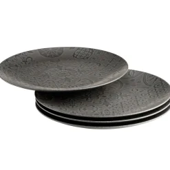 Teller|Die moderne Hausfrau Platzteller-Set, Steinzeug Trad. Tiles