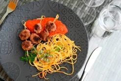 Teller|Die moderne Hausfrau Platzteller-Set, Steinzeug Trad. Tiles