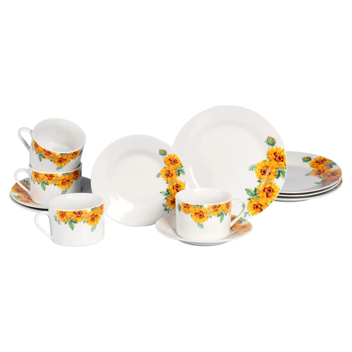Kaffeeservice|Die moderne Hausfrau Porzellan-Kaffeeservice „Sonnenblume“, 12-teilig