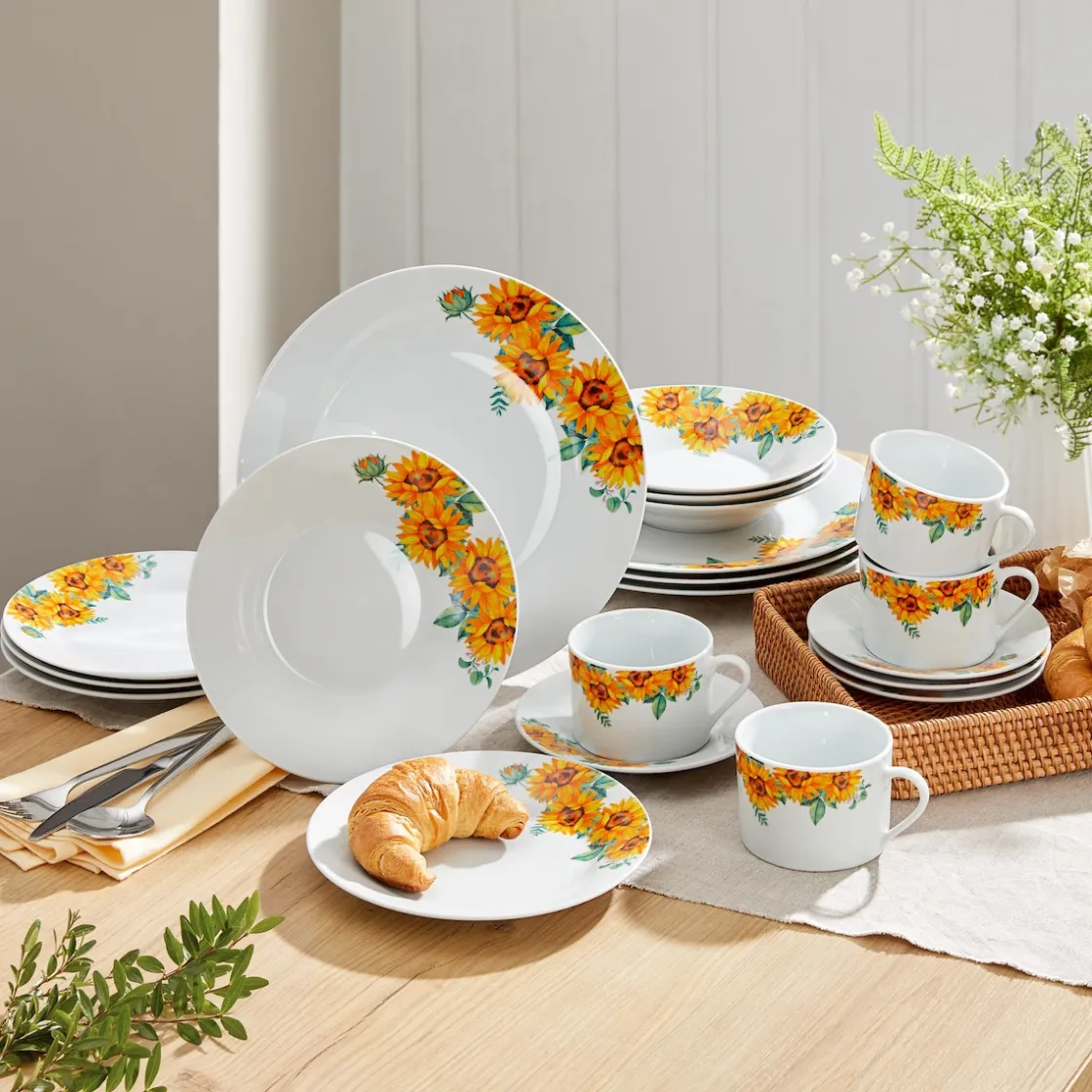 Kaffeeservice|Die moderne Hausfrau Porzellan-Kaffeeservice „Sonnenblume“, 12-teilig