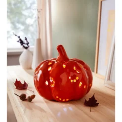 Dekofiguren|Die moderne Hausfrau Porzellan-LED-Kürbis