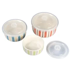 Mikrowellengeschirr|Die moderne Hausfrau Porzellan-Mikrowellen-Schüsseln, 3 Stück