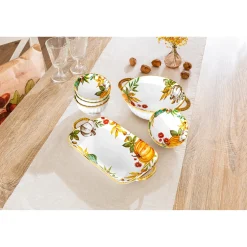 Teller|Die moderne Hausfrau ﻿Porzellan-Set „Goldener Herbst“, 6-teilig