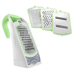 Gemüsehobel & Küchenreiben|Die moderne Hausfrau Profi-Reibe mit Auffangfach, 6-teilig