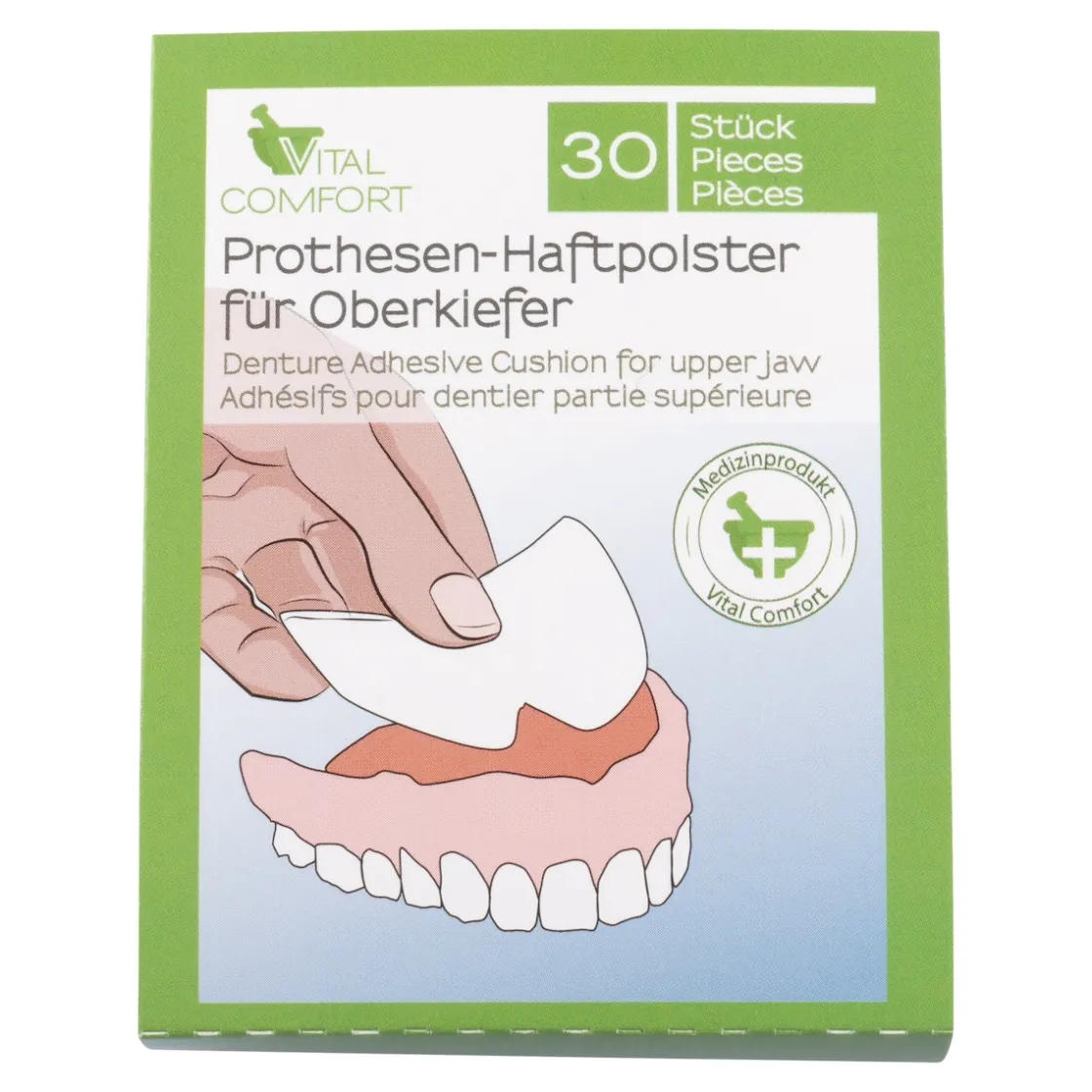 Zahnpflegeprodukte·Haftpolster|Die moderne Hausfrau Prothesen-Haftpolster, 30 Stück Oberkiefer
