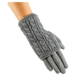 Schals & Handschuhe|Die moderne Hausfrau Pulswärmer-Handschuh „2 in 1“ grau