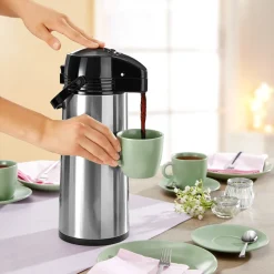 Kannen|Die moderne Hausfrau Pump-Isolierkanne "Edelstahl", 1,6 l