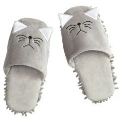 Weitere Putzhelfer|Die moderne Hausfrau Putzpantoffeln „Katze“, 1 Paar