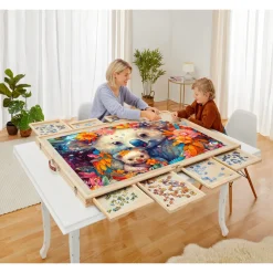 Die moderne Hausfrau Puzzletisch mit 8 Schubladen, klappbar, inkl. Abdeckung, 1500 und 3000 Teile