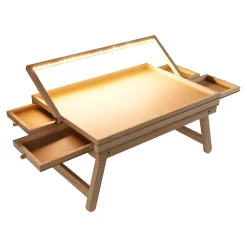 Puzzletische|Die moderne Hausfrau Puzzletisch mit Spielbrett-Deckel + LED-Licht für 500 Teile