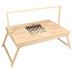 Puzzletische|Die moderne Hausfrau Puzzletisch mit Spielbrett-Deckel + LED-Licht inkl. Spielfiguren-Set 1000 Teile